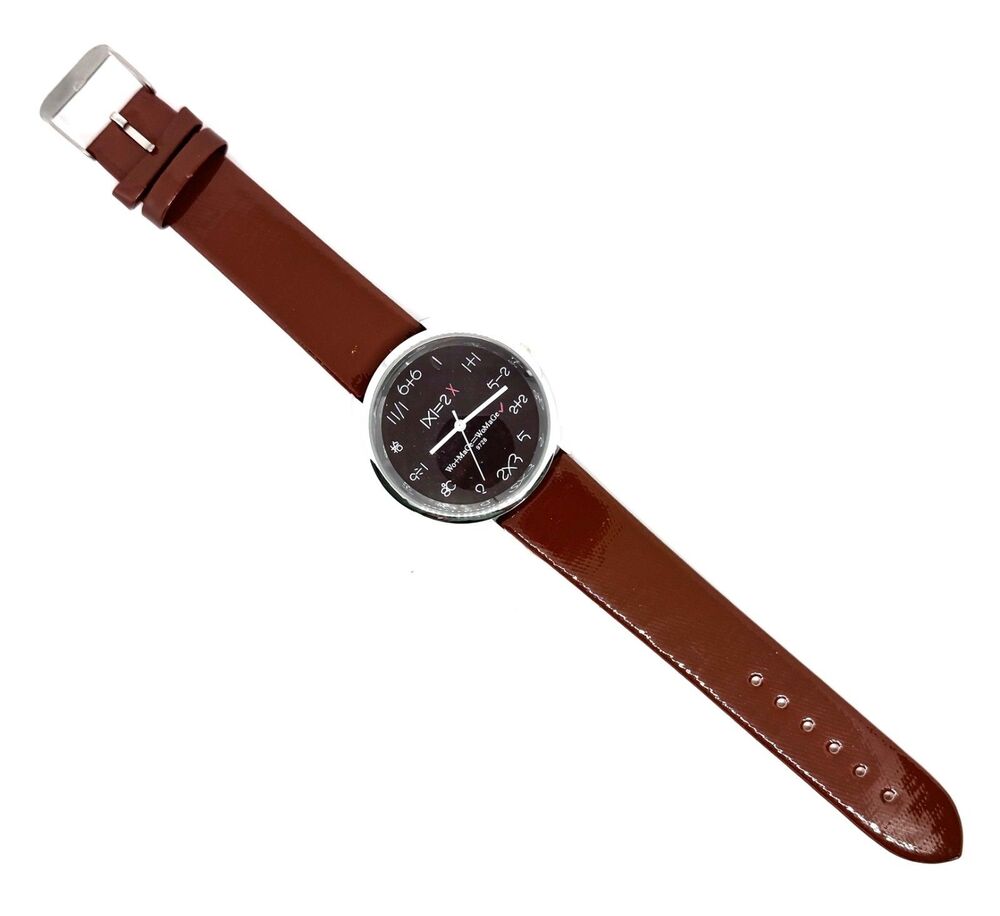 Unisex Math Themed Watch Silver Face #1102